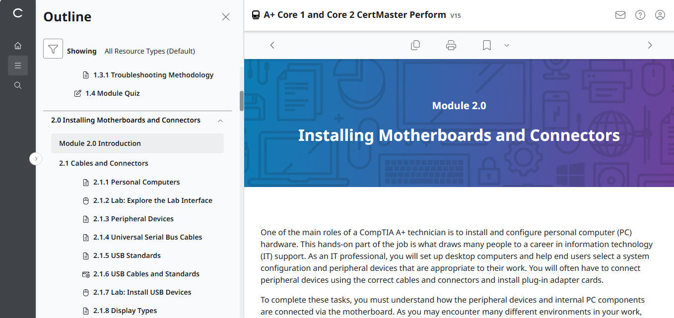 🛒特別オファー - CompTIA A+ Core 1 &amp; 2 CertMaster Perform (V15) (4ヶ月アクセス)