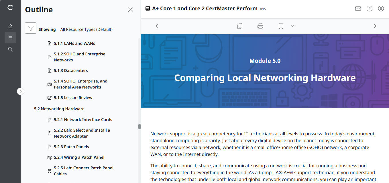 CertMaster Perform   for CompTIA A+ Core 1 & 2 (V15) (4 Month Access)