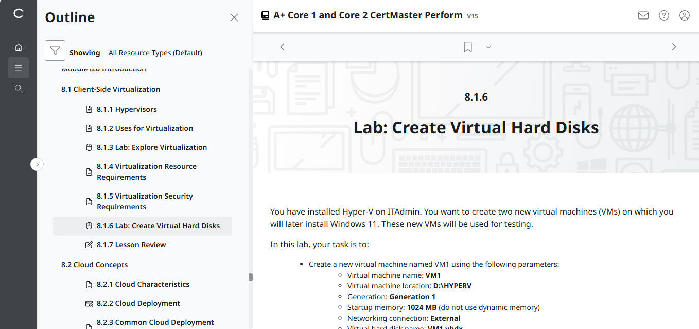 🛒特別オファー - CompTIA A+ Core 1 &amp; 2 CertMaster Perform (V15) (4ヶ月アクセス)