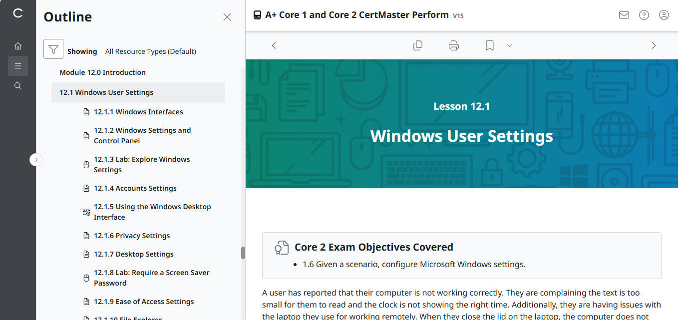 CertMaster Perform   for CompTIA A+ Core 1 & 2 (V15) (4 Month Access)
