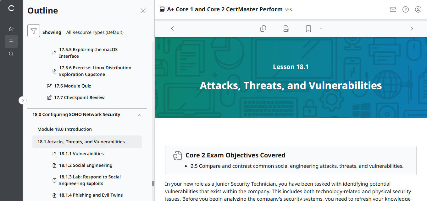 CompTIA A+ Core 1 & 2 CertMaster Perform  (V15) (4 Month Access) (🛒Special Offer)