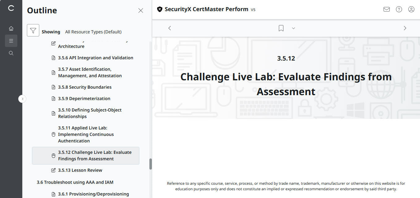 CertMaster Perform for CompTIA  SecurityX CASP+ CAS-005 - 3 Months Access