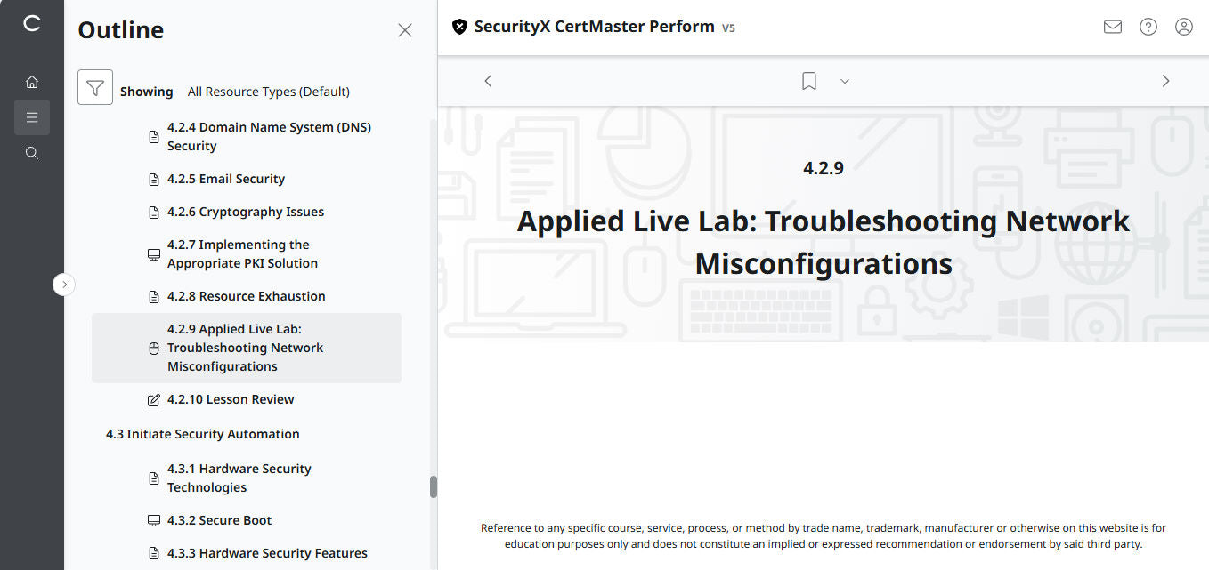 CertMaster Perform for CompTIA  SecurityX CASP+ CAS-005 - 3 Months Access