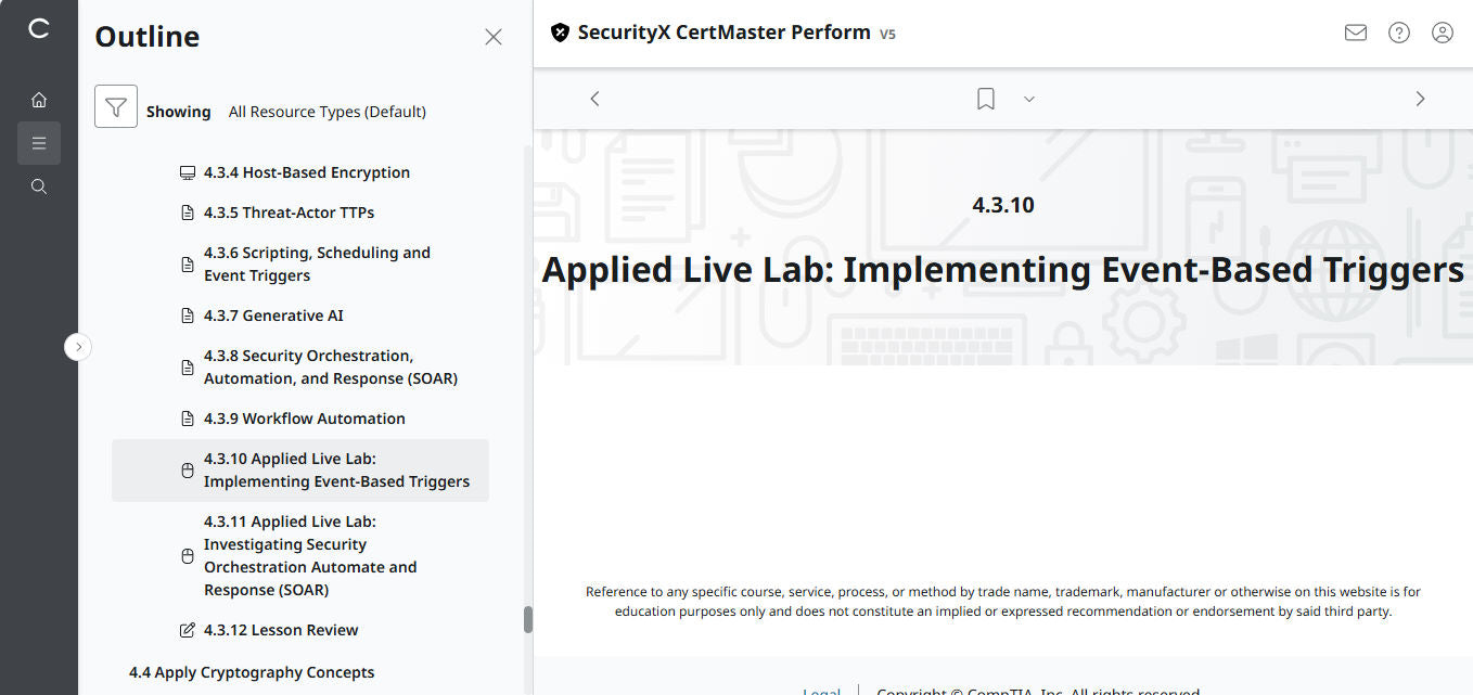 CertMaster Perform for CompTIA  SecurityX CASP+ CAS-005 - 3 Months Access